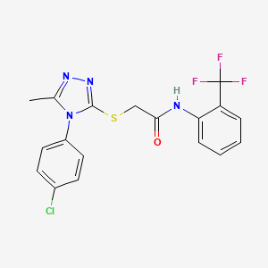molecular formula C18H14ClF3N4OS B4675750 2-{[4-(4-chlorophenyl)-5-methyl-4H-1,2,4-triazol-3-yl]thio}-N-[2-(trifluoromethyl)phenyl]acetamide 