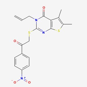 molecular formula C19H17N3O4S2 B4675766 3-allyl-5,6-dimethyl-2-{[2-(4-nitrophenyl)-2-oxoethyl]thio}thieno[2,3-d]pyrimidin-4(3H)-one 