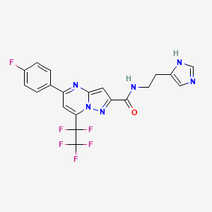 molecular formula C20H14F6N6O B4675813 5-(4-fluorophenyl)-N-[2-(1H-imidazol-4-yl)ethyl]-7-(pentafluoroethyl)pyrazolo[1,5-a]pyrimidine-2-carboxamide 