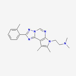 molecular formula C20H24N6 B4675829 2-[8,9-dimethyl-2-(2-methylphenyl)-7H-pyrrolo[3,2-e][1,2,4]triazolo[1,5-c]pyrimidin-7-yl]-N,N-dimethylethanamine 