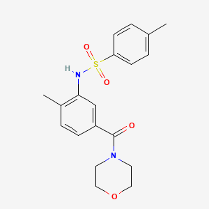 molecular formula C19H22N2O4S B4675837 4-methyl-N-[2-methyl-5-(4-morpholinylcarbonyl)phenyl]benzenesulfonamide 