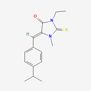 molecular formula C16H20N2OS B4675857 3-ethyl-5-(4-isopropylbenzylidene)-1-methyl-2-thioxo-4-imidazolidinone 