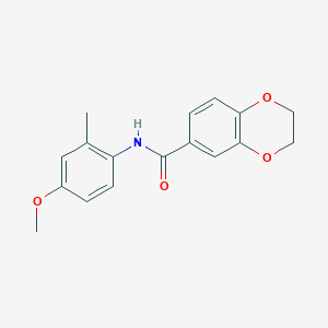 molecular formula C17H17NO4 B4675878 N-(4-methoxy-2-methylphenyl)-2,3-dihydro-1,4-benzodioxine-6-carboxamide 