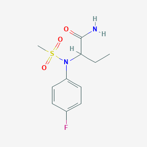 molecular formula C11H15FN2O3S B4675883 2-[(4-fluorophenyl)(methylsulfonyl)amino]butanamide 