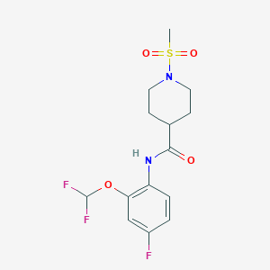 molecular formula C14H17F3N2O4S B4675903 N-[2-(difluoromethoxy)-4-fluorophenyl]-1-(methylsulfonyl)-4-piperidinecarboxamide 