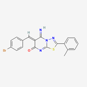 molecular formula C19H13BrN4OS B4675937 6-(4-bromobenzylidene)-5-imino-2-(2-methylphenyl)-5,6-dihydro-7H-[1,3,4]thiadiazolo[3,2-a]pyrimidin-7-one 