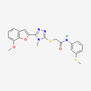 molecular formula C21H20N4O3S2 B4675943 2-{[5-(7-methoxy-1-benzofuran-2-yl)-4-methyl-4H-1,2,4-triazol-3-yl]thio}-N-[3-(methylthio)phenyl]acetamide 