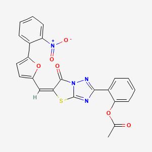 2-(5-{[5-(2-nitrophenyl)-2-furyl]methylene}-6-oxo-5,6-dihydro[1,3]thiazolo[3,2-b][1,2,4]triazol-2-yl)phenyl acetate