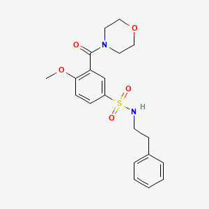 molecular formula C20H24N2O5S B4675984 4-methoxy-3-(4-morpholinylcarbonyl)-N-(2-phenylethyl)benzenesulfonamide 