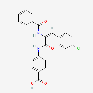 molecular formula C24H19ClN2O4 B4675992 4-({3-(4-chlorophenyl)-2-[(2-methylbenzoyl)amino]acryloyl}amino)benzoic acid 