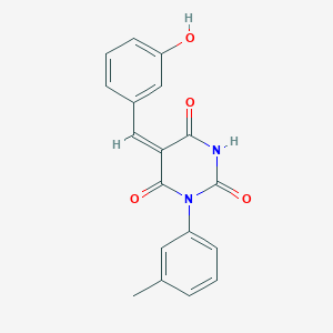 molecular formula C18H14N2O4 B4676016 5-(3-hydroxybenzylidene)-1-(3-methylphenyl)-2,4,6(1H,3H,5H)-pyrimidinetrione 