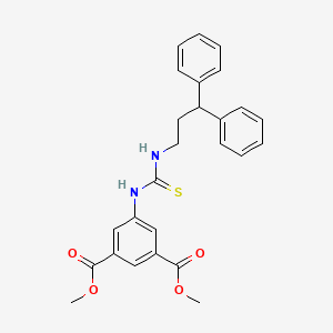 molecular formula C26H26N2O4S B4676024 dimethyl 5-({[(3,3-diphenylpropyl)amino]carbonothioyl}amino)isophthalate 