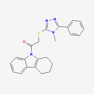 molecular formula C23H22N4OS B4676033 9-{[(4-methyl-5-phenyl-4H-1,2,4-triazol-3-yl)thio]acetyl}-2,3,4,9-tetrahydro-1H-carbazole 