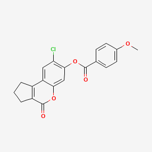 8-chloro-4-oxo-1,2,3,4-tetrahydrocyclopenta[c]chromen-7-yl 4-methoxybenzoate