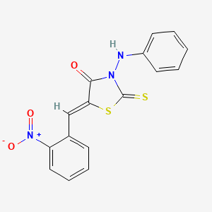 molecular formula C16H11N3O3S2 B4676057 3-anilino-5-(2-nitrobenzylidene)-2-thioxo-1,3-thiazolidin-4-one 