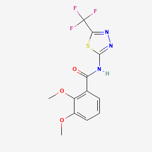 molecular formula C12H10F3N3O3S B4676087 2,3-dimethoxy-N-[5-(trifluoromethyl)-1,3,4-thiadiazol-2-yl]benzamide 