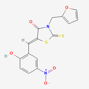 3-(2-furylmethyl)-5-(2-hydroxy-5-nitrobenzylidene)-2-thioxo-1,3-thiazolidin-4-one