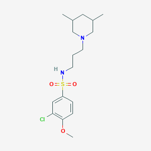 molecular formula C17H27ClN2O3S B4676137 3-chloro-N-[3-(3,5-dimethyl-1-piperidinyl)propyl]-4-methoxybenzenesulfonamide 