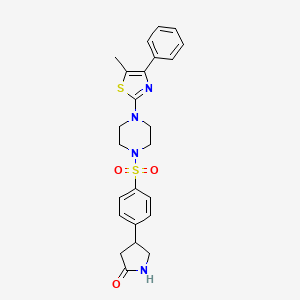 molecular formula C24H26N4O3S2 B4676161 4-(4-{[4-(5-methyl-4-phenyl-1,3-thiazol-2-yl)piperazin-1-yl]sulfonyl}phenyl)pyrrolidin-2-one 