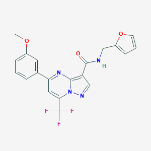 molecular formula C20H15F3N4O3 B467617 N-(2-furylmethyl)-5-(3-methoxyphenyl)-7-(trifluoromethyl)pyrazolo[1,5-a]pyrimidine-3-carboxamide CAS No. 496031-81-3