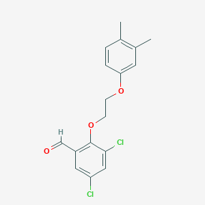 molecular formula C17H16Cl2O3 B4676215 3,5-dichloro-2-[2-(3,4-dimethylphenoxy)ethoxy]benzaldehyde 