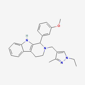 2-[(1-ethyl-3-methyl-1H-pyrazol-4-yl)methyl]-1-(3-methoxyphenyl)-2,3,4,9-tetrahydro-1H-beta-carboline