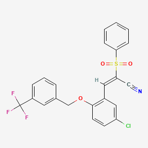 molecular formula C23H15ClF3NO3S B4676226 3-(5-chloro-2-{[3-(trifluoromethyl)benzyl]oxy}phenyl)-2-(phenylsulfonyl)acrylonitrile 