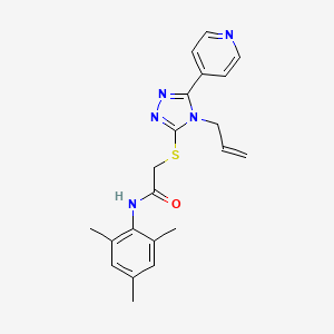 molecular formula C21H23N5OS B4676234 2-{[4-allyl-5-(4-pyridinyl)-4H-1,2,4-triazol-3-yl]thio}-N-mesitylacetamide 
