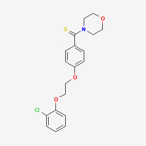 molecular formula C19H20ClNO3S B4676239 4-({4-[2-(2-chlorophenoxy)ethoxy]phenyl}carbonothioyl)morpholine 
