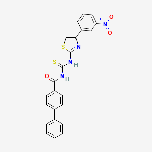 molecular formula C23H16N4O3S2 B4676247 N-({[4-(3-nitrophenyl)-1,3-thiazol-2-yl]amino}carbonothioyl)-4-biphenylcarboxamide 