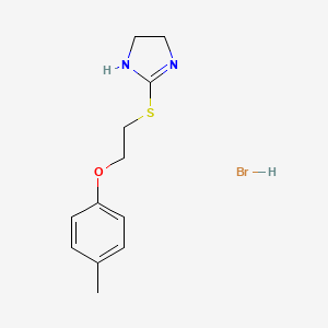 molecular formula C12H17BrN2OS B4676262 2-{[2-(4-methylphenoxy)ethyl]thio}-4,5-dihydro-1H-imidazole hydrobromide CAS No. 1055196-30-9
