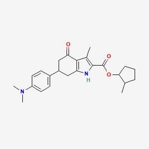 2-methylcyclopentyl 6-[4-(dimethylamino)phenyl]-3-methyl-4-oxo-4,5,6,7-tetrahydro-1H-indole-2-carboxylate