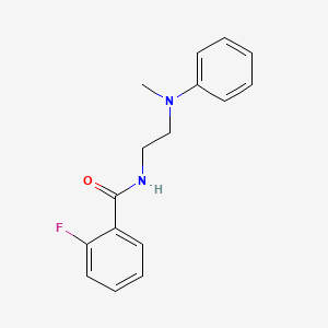 molecular formula C16H17FN2O B4676278 2-fluoro-N-{2-[methyl(phenyl)amino]ethyl}benzamide 