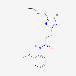 molecular formula C15H20N4O2S B4676282 2-[(5-butyl-4H-1,2,4-triazol-3-yl)thio]-N-(2-methoxyphenyl)acetamide 