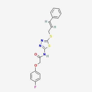 2-(4-fluorophenoxy)-N-{5-[(3-phenyl-2-propen-1-yl)thio]-1,3,4-thiadiazol-2-yl}acetamide