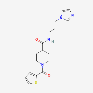 molecular formula C17H22N4O2S B4676303 N-[3-(1H-imidazol-1-yl)propyl]-1-(2-thienylcarbonyl)-4-piperidinecarboxamide 