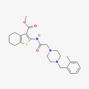 molecular formula C24H31N3O3S B4676326 methyl 2-({[4-(2-methylbenzyl)-1-piperazinyl]acetyl}amino)-4,5,6,7-tetrahydro-1-benzothiophene-3-carboxylate 