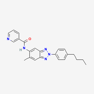 molecular formula C23H23N5O B4676340 N-[2-(4-butylphenyl)-6-methyl-2H-1,2,3-benzotriazol-5-yl]nicotinamide 