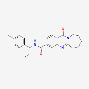 molecular formula C24H27N3O2 B4676348 N-[1-(4-methylphenyl)propyl]-12-oxo-6,7,8,9,10,12-hexahydroazepino[2,1-b]quinazoline-3-carboxamide 
