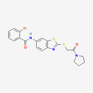 molecular formula C20H18BrN3O2S2 B4676363 2-bromo-N-(2-{[2-oxo-2-(1-pyrrolidinyl)ethyl]thio}-1,3-benzothiazol-6-yl)benzamide 