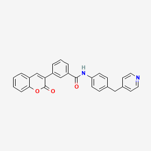 molecular formula C28H20N2O3 B4676367 3-(2-oxo-2H-chromen-3-yl)-N-[4-(4-pyridinylmethyl)phenyl]benzamide 