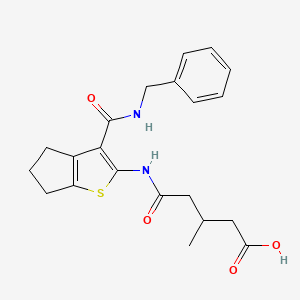molecular formula C21H24N2O4S B4676397 5-({3-[(benzylamino)carbonyl]-5,6-dihydro-4H-cyclopenta[b]thien-2-yl}amino)-3-methyl-5-oxopentanoic acid 
