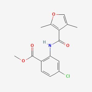molecular formula C15H14ClNO4 B4676404 methyl 4-chloro-2-[(2,4-dimethyl-3-furoyl)amino]benzoate 