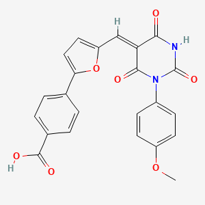 molecular formula C23H16N2O7 B4676436 4-(5-{[1-(4-methoxyphenyl)-2,4,6-trioxotetrahydro-5(2H)-pyrimidinylidene]methyl}-2-furyl)benzoic acid 