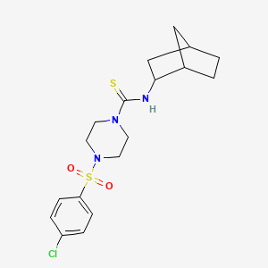 N-bicyclo[2.2.1]hept-2-yl-4-[(4-chlorophenyl)sulfonyl]-1-piperazinecarbothioamide