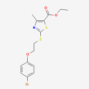 molecular formula C15H16BrNO3S2 B4676470 ethyl 2-{[2-(4-bromophenoxy)ethyl]thio}-4-methyl-1,3-thiazole-5-carboxylate 