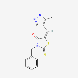 molecular formula C16H15N3OS2 B4676492 3-benzyl-5-[(1,5-dimethyl-1H-pyrazol-4-yl)methylene]-2-thioxo-1,3-thiazolidin-4-one 