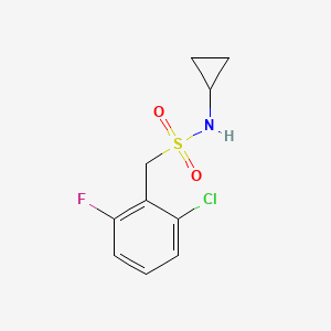 molecular formula C10H11ClFNO2S B4676500 1-(2-chloro-6-fluorophenyl)-N-cyclopropylmethanesulfonamide 