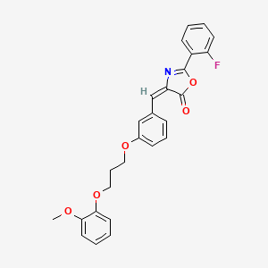 molecular formula C26H22FNO5 B4676502 2-(2-fluorophenyl)-4-{3-[3-(2-methoxyphenoxy)propoxy]benzylidene}-1,3-oxazol-5(4H)-one 