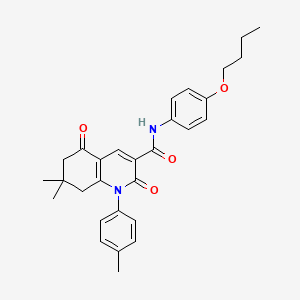 molecular formula C29H32N2O4 B4676528 N-(4-butoxyphenyl)-7,7-dimethyl-1-(4-methylphenyl)-2,5-dioxo-1,2,5,6,7,8-hexahydro-3-quinolinecarboxamide 